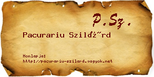 Pacurariu Szilárd névjegykártya